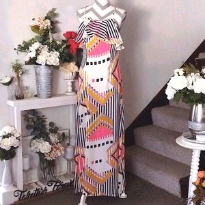 Boohoo stripe print maxi dress